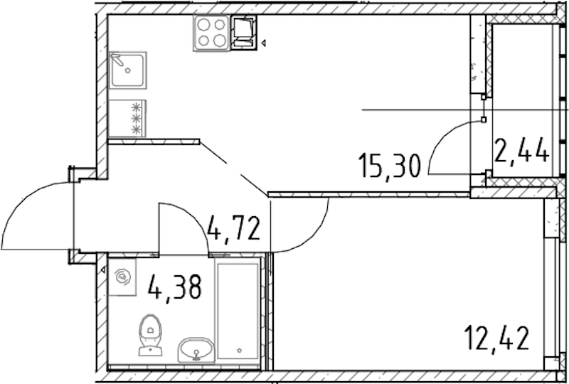 1-комнатная квартира 36.82 м², 7/17 эт., ЖК «Город Первых»